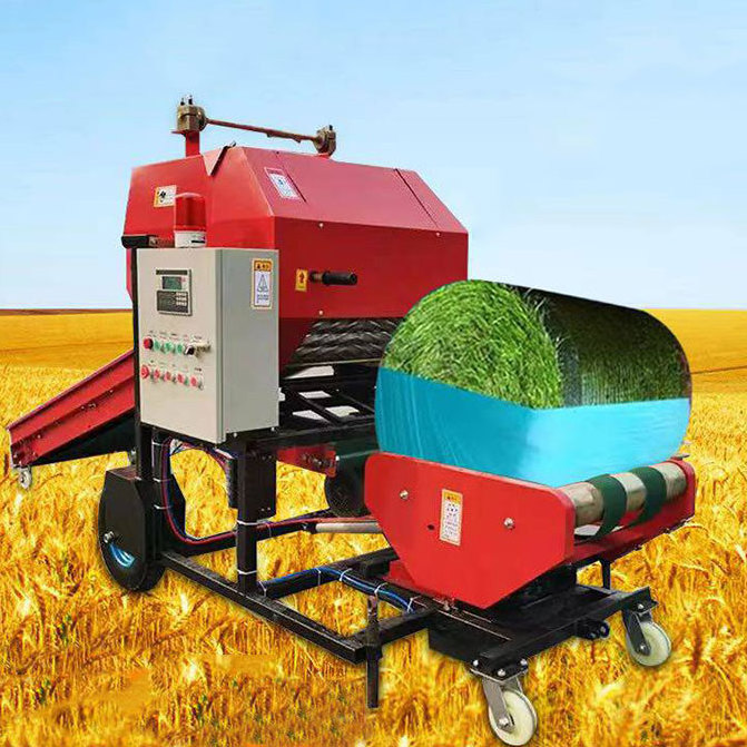 Hydraulic Pressure Mini Manual Hay Grass Harvester With Baler Machine, Straw Baler Machine Shavings Press Baler