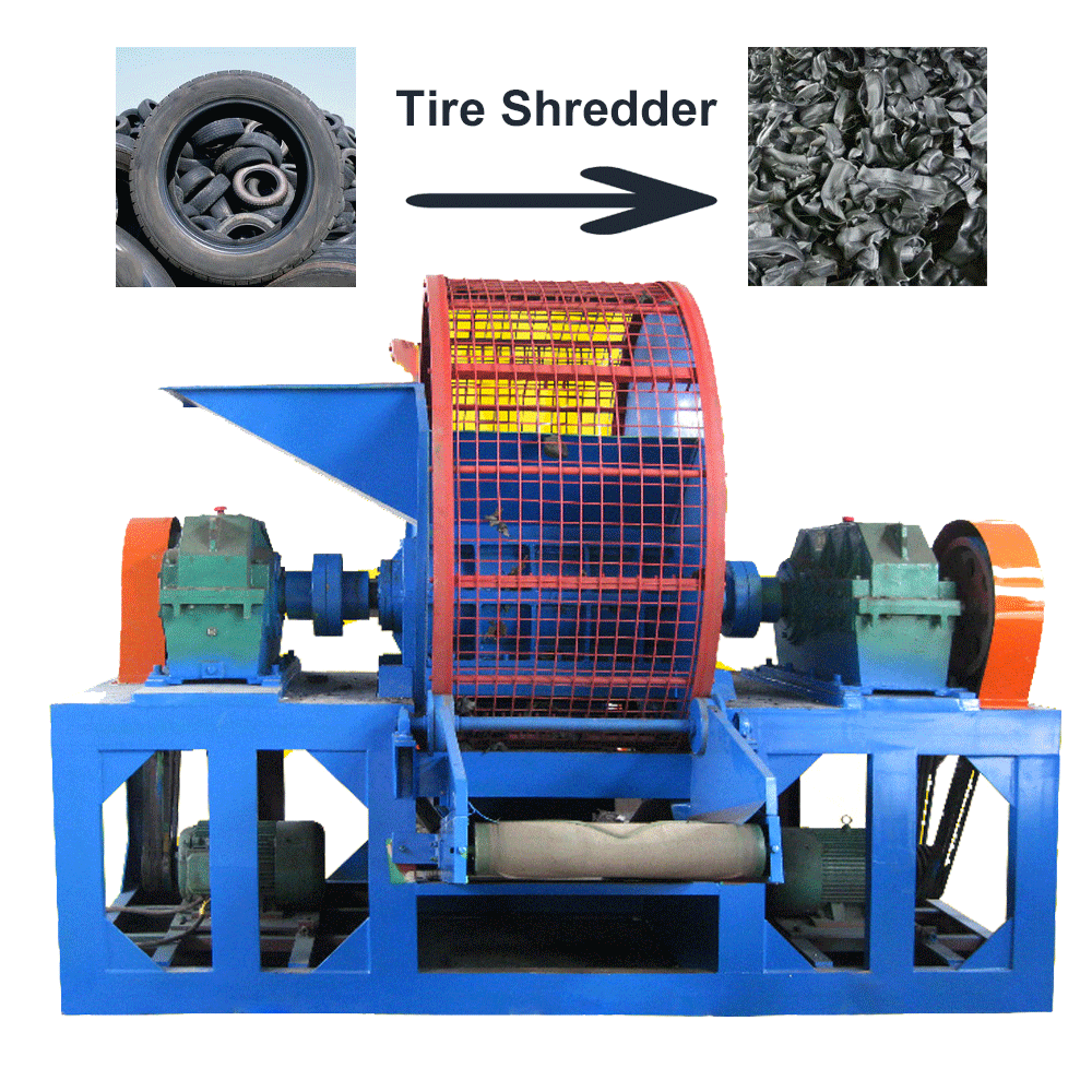 Waste Small Portable Tire Shredder Line Tyre Recycling Equipment Used Tyre Manufacturing Plant For Sale