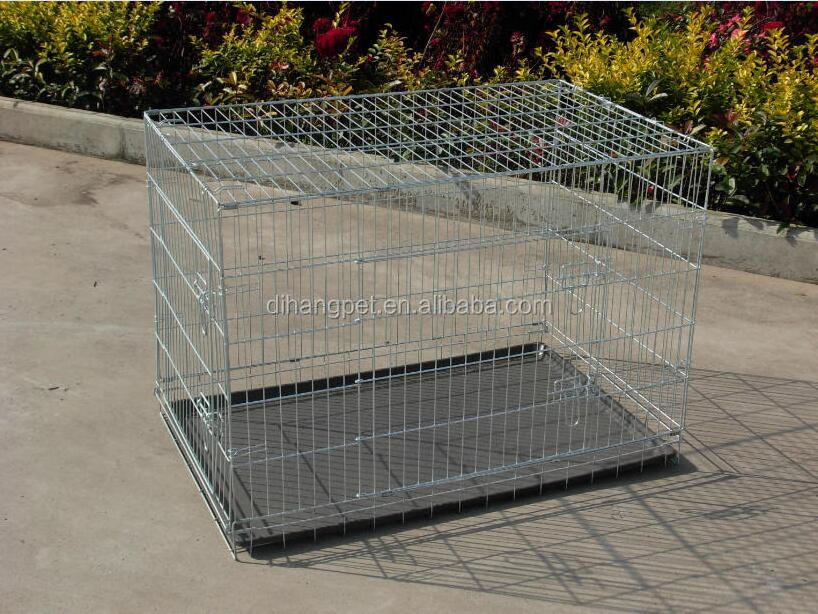 China professional manufacturer pet crate 2 Doors Pet Folding pvc coated Dog Cage