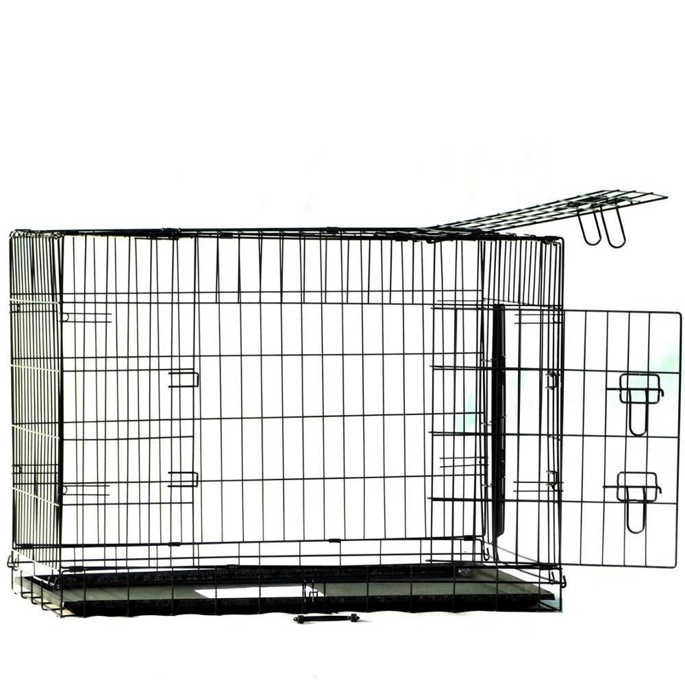 China professional manufacturer pet crate 2 Doors Pet Folding pvc coated Dog Cage