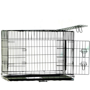 China professional manufacturer pet crate 2 Doors Pet Folding pvc coated Dog Cage