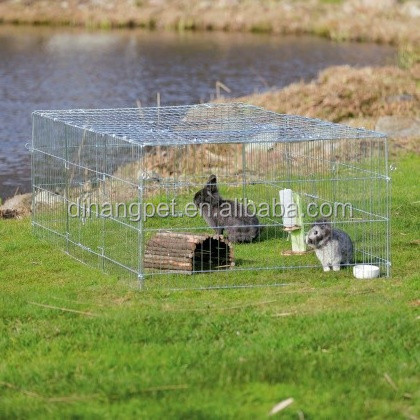 folding rabbit run cage metal enclosure with cover