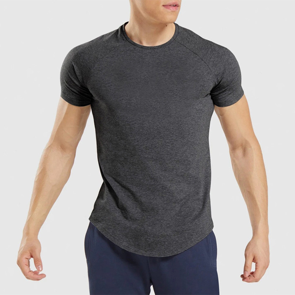 Wholesale 95 Cotton 5 Spandex T Shirts For Men Quick Drying T-shirt Outdoor Unisex Gym Training Jogging Sportswear