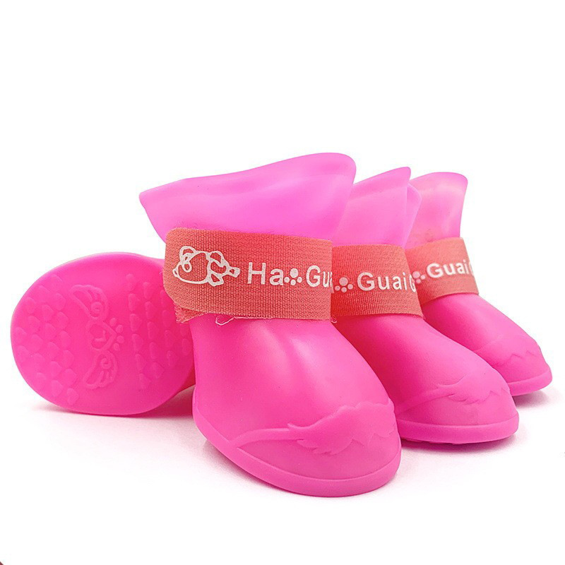 Dihua Customized Oem Soft Comfortable Strong Pet Waterproof Rain Shoes Anti-slip Soft Silicone Pet Shoes for dog