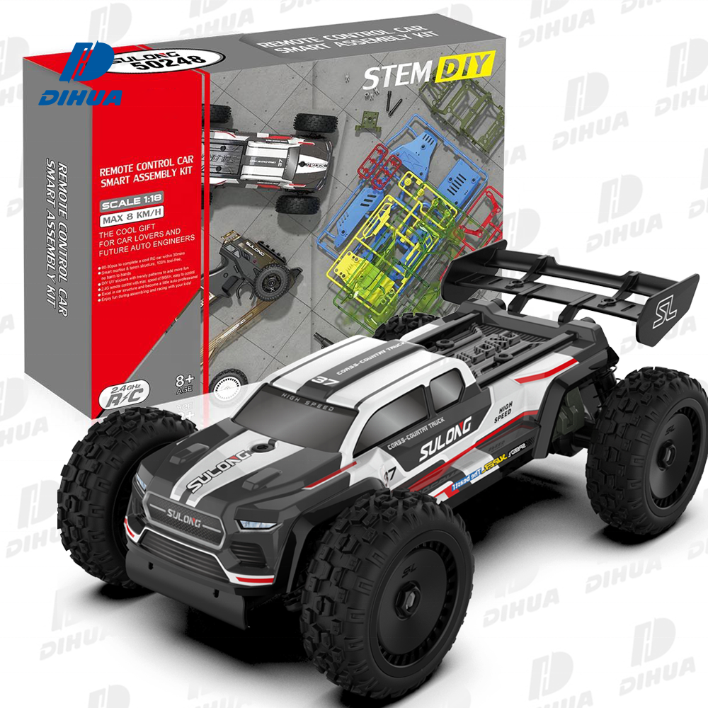 71 PCS DIY Electric Car Kit Stem Building Toy Model RC Car 4CH Remote Control Cross-country Car for Kids