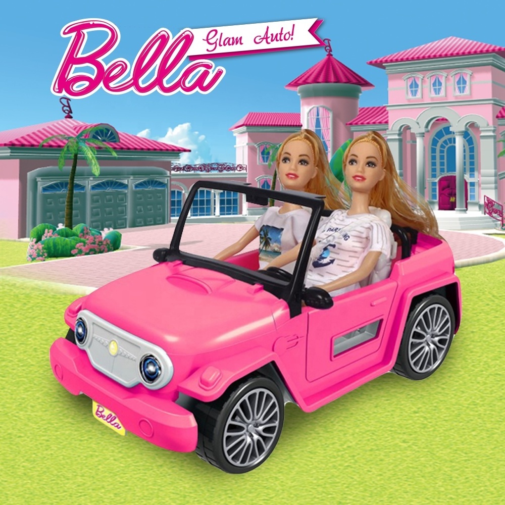 Hot Sale 11 Inch Plastic Doll Toy with Freewheel Car for Girls, Fashion Doll in Double Seat Convertible Car Doll Set