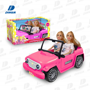 Hot Sale 11 Inch Plastic Doll Toy with Freewheel Car for Girls, Fashion Doll in Double Seat Convertible Car Doll Set