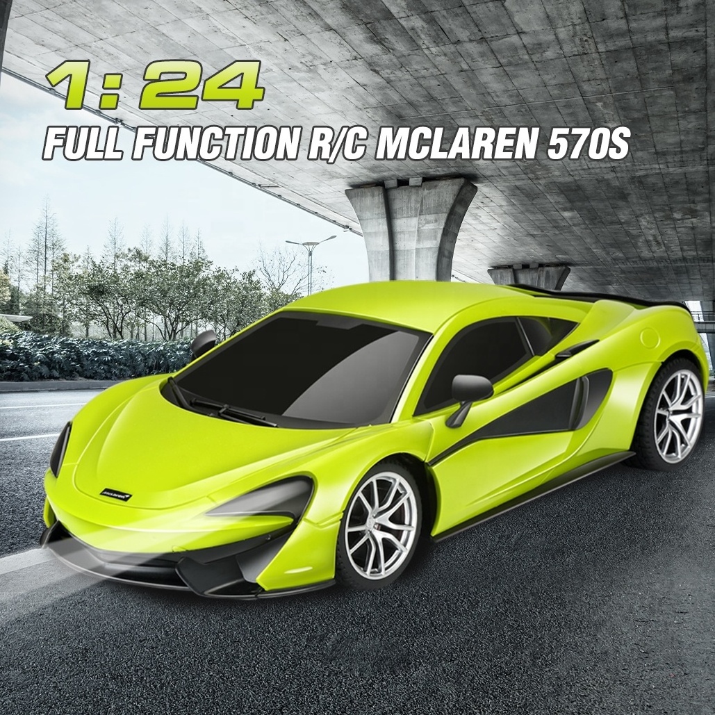 1:24 Scale Full Function Remote Control Sport Car Official Licensed Mclaren 570s RC Car Toy Model Hobby w/ Headlight