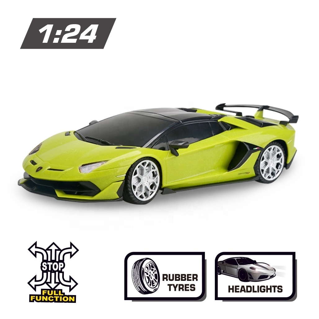 1:24 Scale Official Licensed Remote Control Car Lamborghini Aventador Svj Roadster RC Sport Racing Toy Car Model with Headlight