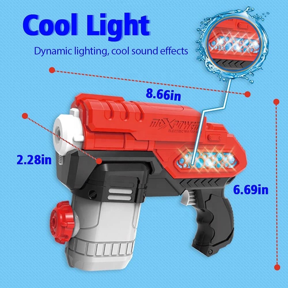 Electric Water Gun,Battery Operated Fighting Squirt Gun Toy Cool LED Lights,300ml Long Range Water Pistol for Kids Pool Beach