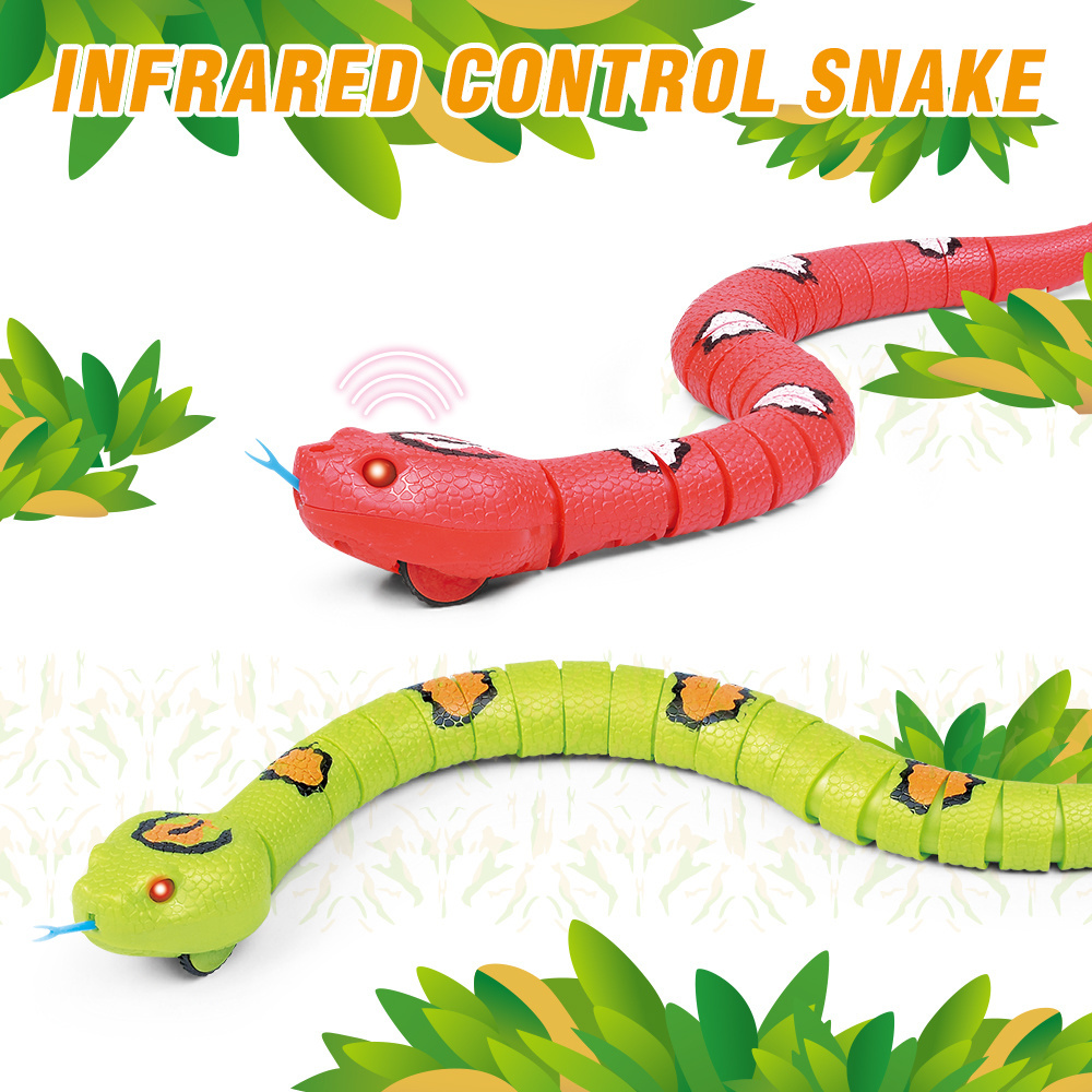 Infrared Remote Control snake Rattlesnake Plastic Walking RC Animal Simulation Toys and Mouse Set RC snake with Light