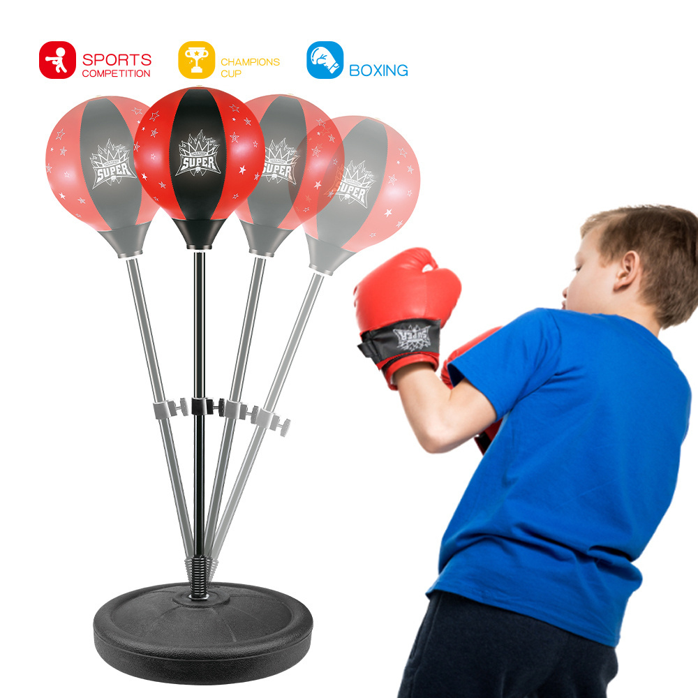 Kids Exercise Trainer Sport Boxing Sets with Boxing Gloves & Height Adjustable Stand Kids Boxing Bag Set Toy Indoor Outdoor Toy