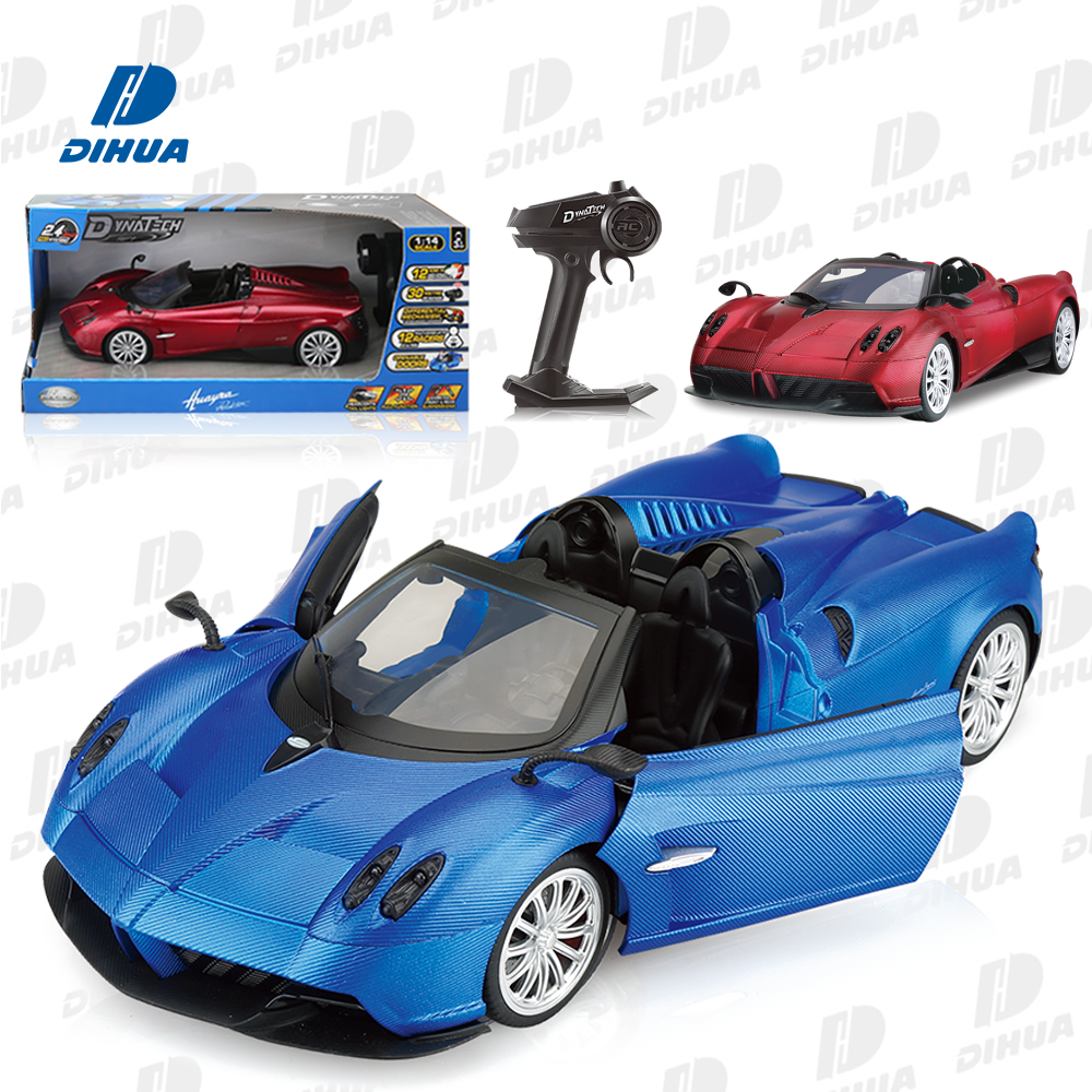 PNC Toys Koolspeed 1/14 Model Car 2.4Ghz Pagani Huayra Roadster Kids Radio Remote Control RC Car Openable Doors Blue,Red-12 KM