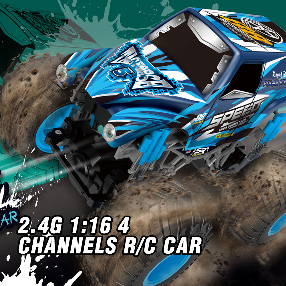 Radio Control Toys Trucks Car 2.4g 4 Channels 1:16 Scale Rc Climbing Car High Power Double Motor Remote Control Car