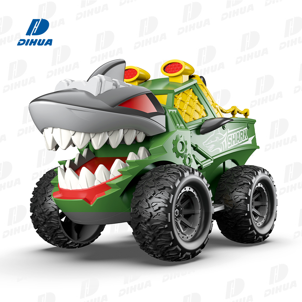 Friction Toy Vehicle Plastic Shark Car Toy Hand Pull Inertia Walking Toy with Tail Wagging and Mouth Open Function