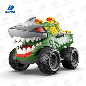 Friction Toy Vehicle Plastic Shark Car Toy Hand Pull Inertia Walking Toy with Tail Wagging and Mouth Open Function