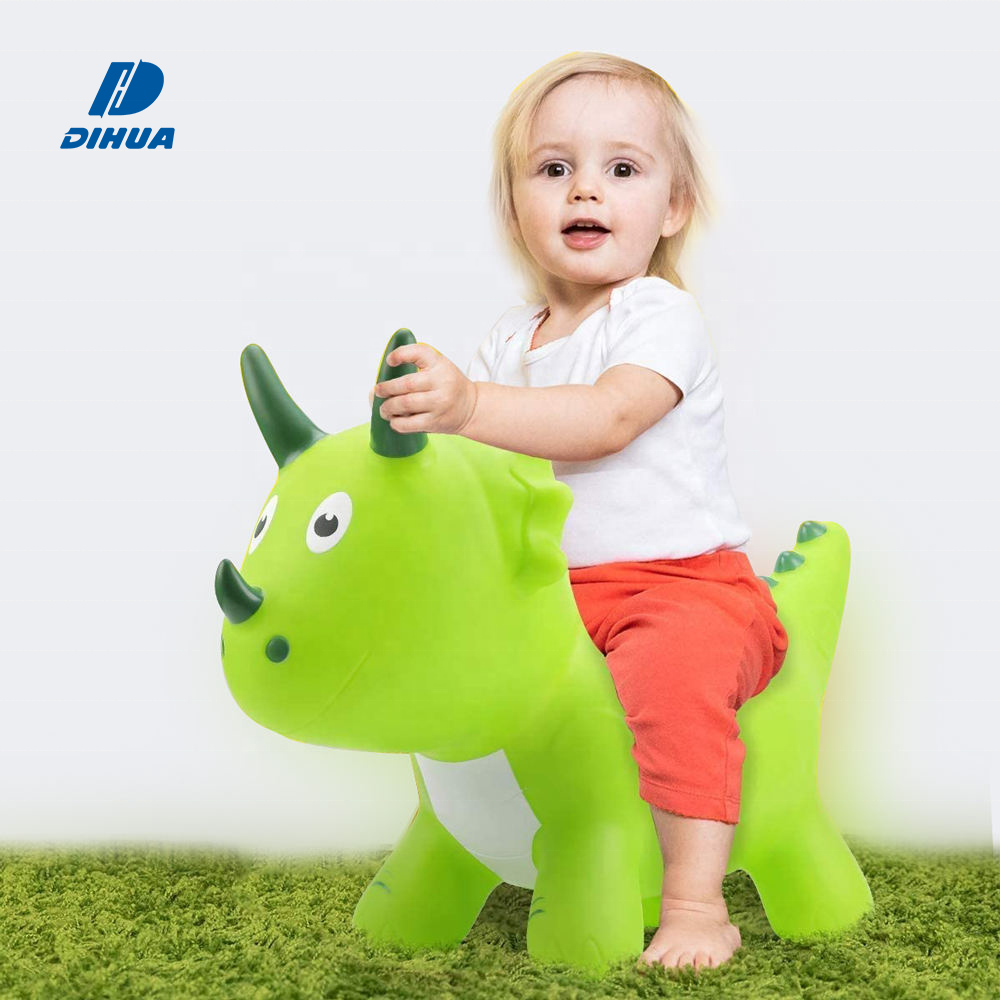 Dinosaur Bouncy Horse Hopping Toys,Bouncy Animal Hopper, Inflatable Triceratops Bouncer Ride On Animals Toy for Outdoors Indoors