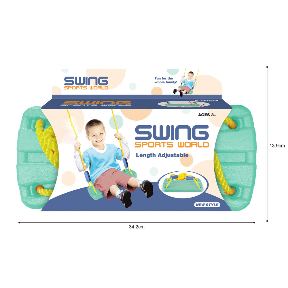 Kids Playground Outdoor Toy Swings with Adjustable Hanging Rope Children Plastic Swing Seat Garden Swing