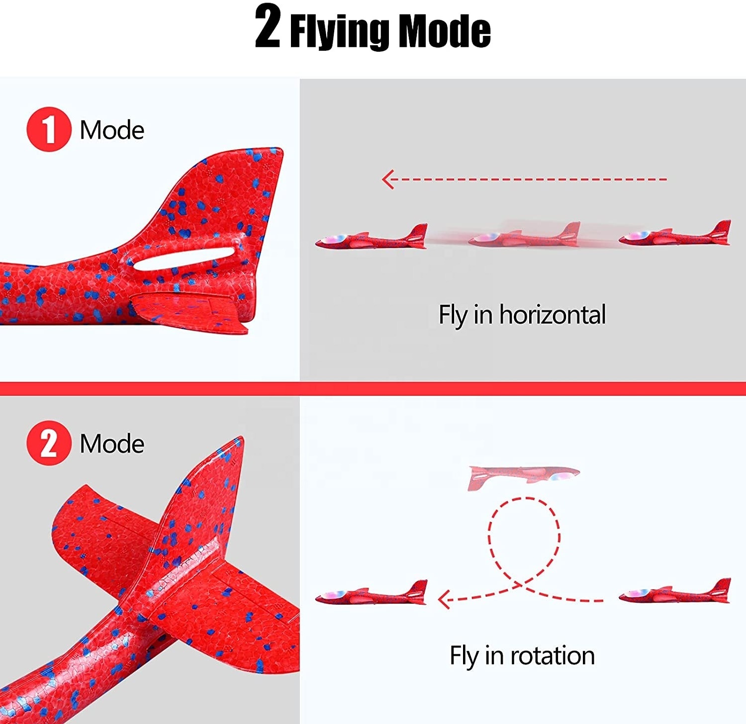 Hand Throwing Plane with Light for Kids LED Fly Plane Glider Toy Manual Throwing Foam Plane Outdoor Sports Toys