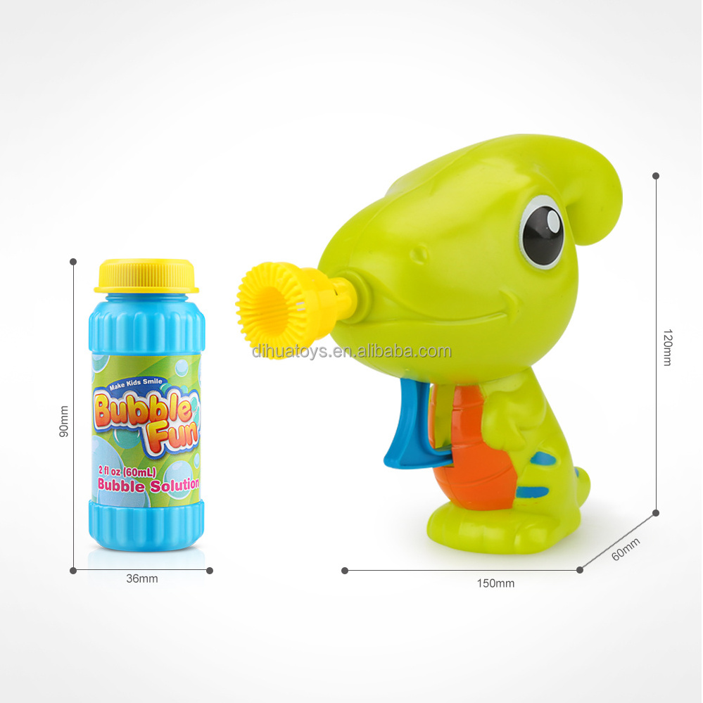 Bubble Fun Dip & Blow Soap Water Manual Bubble Gun , Friction Power Dinosaur Bubble Toy for Kids, Summer Outdoor