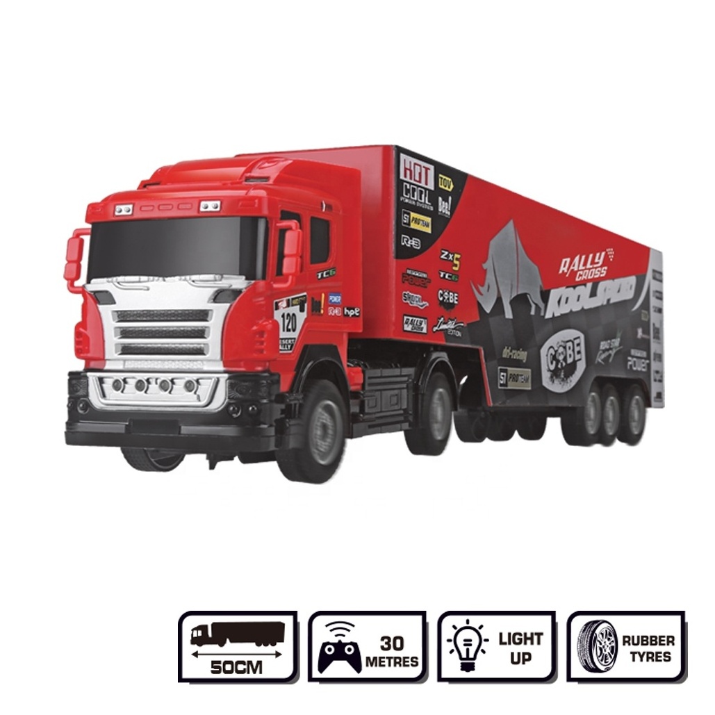 50CM 2.4Ghz RC Container Truck Full Function Remote Control Rally Truck with Light Large Truck Vehicle Toy for Kids