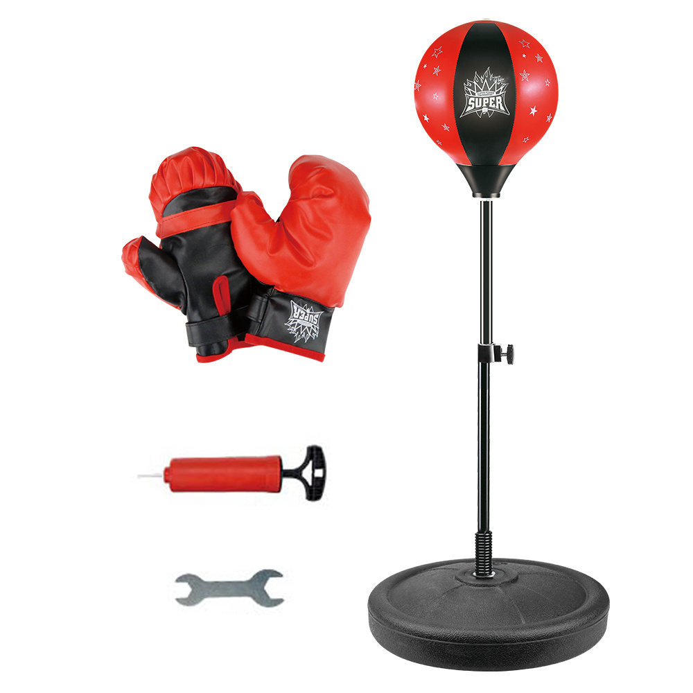 Kids Exercise Trainer Sport Boxing Sets with Boxing Gloves & Height Adjustable Stand Kids Boxing Bag Set Toy Indoor Outdoor Toy