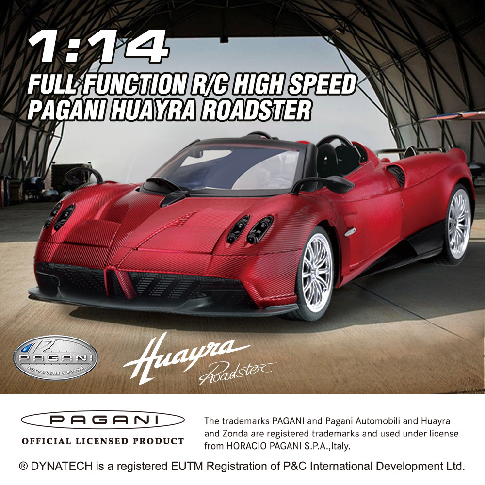 PNC Toys Koolspeed 1/14 Model Car 2.4Ghz Pagani Huayra Roadster Kids Radio Remote Control RC Car Openable Doors Blue,Red-12 KM