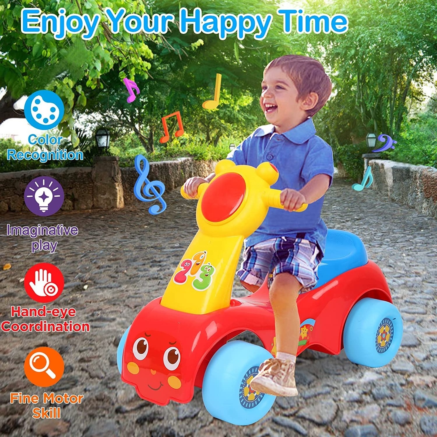 High Quality Ride on Car Music Toy Toddler Walker Cartoon Drive Toy Sit to Stand Baby Walker Ride on Car for Kids