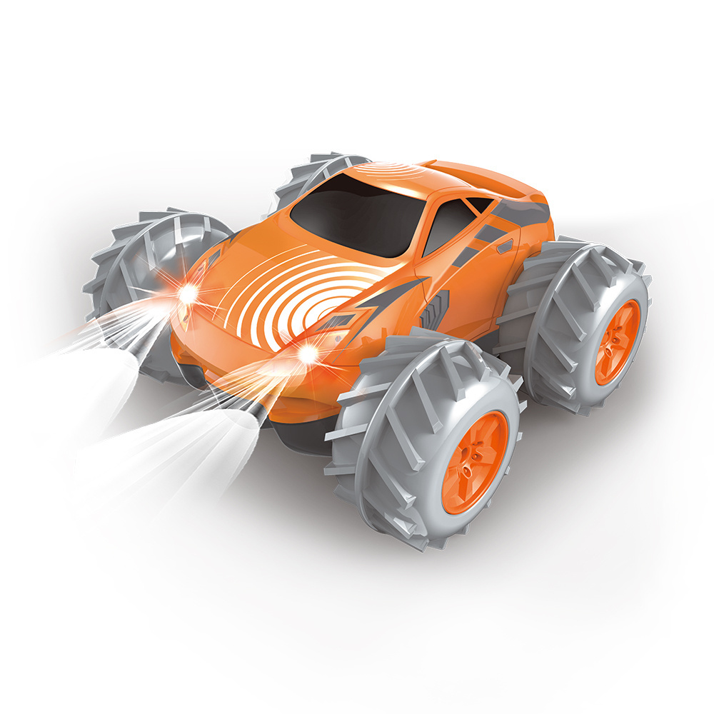 2.4 GHz 2 in 1 All Terrain 4WD RC Stunt Land and Water , Monster Truck Waterproof Remote Control Car Boat for Kids