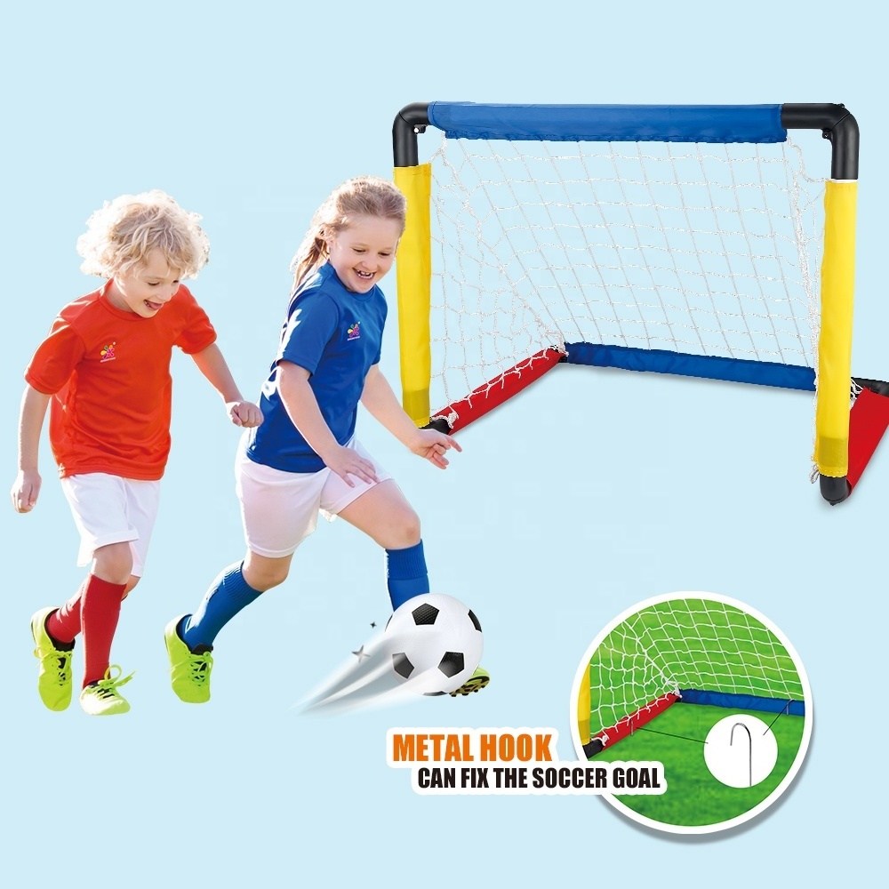 Portable Plastic Football Goal Toy Kids Soccer Toy Outdoor Sport Toy with Ball Football Training Set Backyard Games