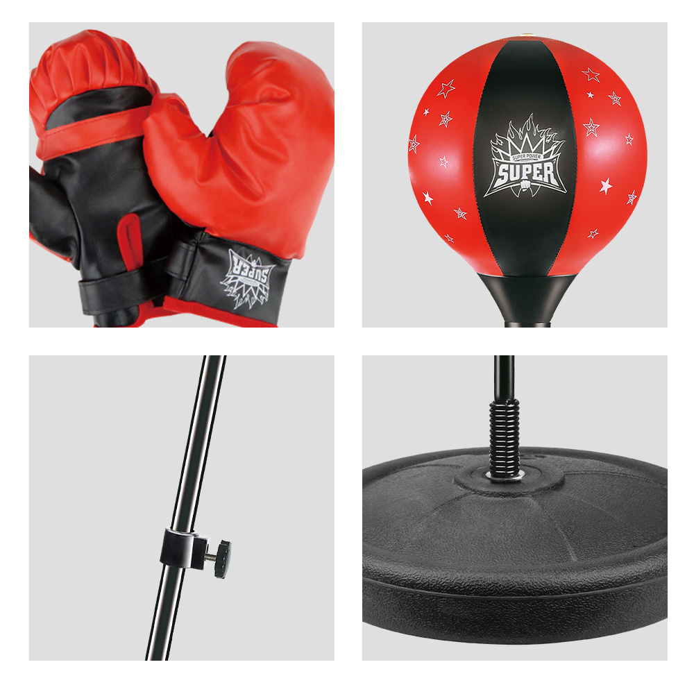 Kids Exercise Trainer Sport Boxing Sets with Boxing Gloves & Height Adjustable Stand Kids Boxing Bag Set Toy Indoor Outdoor Toy