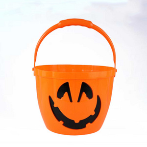 Halloween Bucket Supplies Plastic Pumpkin Lantern Led Light Up Candy Bucket for Indoor Outdoor Halloween Party Decorations