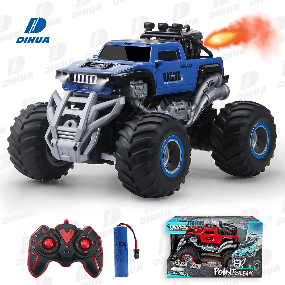 1:16 Scale RC Car Truck Electric Climbing Remote Control Car Cross-Country Monster Truck with Spray Mist Music LED Lights