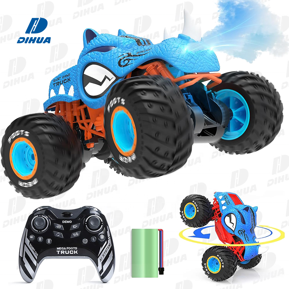 Coche De Juguete Teledirigido Con Control Remoto 2.4ghz All Terrain Rhino RC Trucks Toys for Kids, Upright 360 Degree and Spray