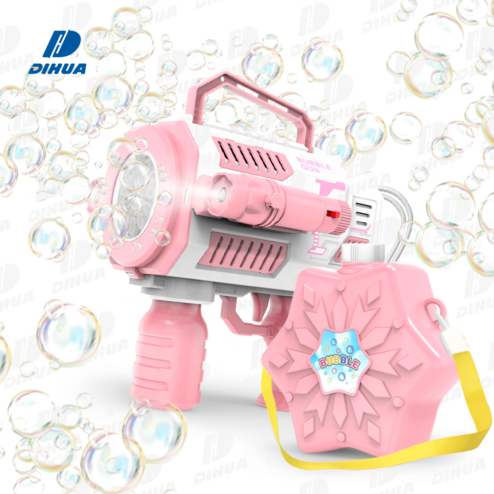 Juguetes De Burbujas 12-Hole Electric Bubbles Gun Kids Outdoor Summer Portable Large Capacity Backpack Bubble Gun No Leak