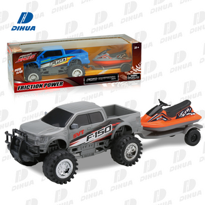 1/24 Official Licensed Friction Wheels Power  Ford F150 Raptor Vehicle Kids Model Tow Off Road Toy Car Towing Motorboat Truck