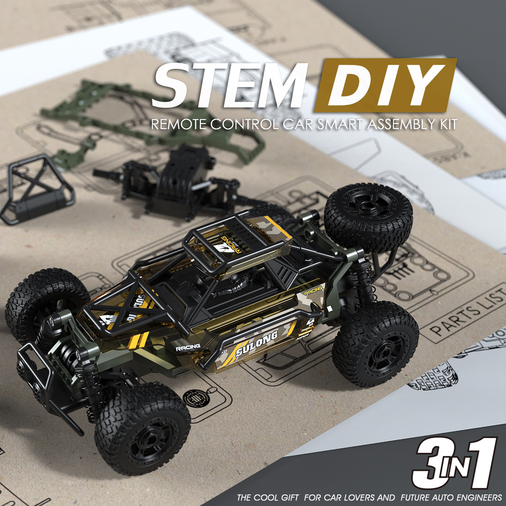 STEM RC Racer Building Educational Toy Play Set Remote Control Car Model Assembly Science Engineering Bricks Roadster Kits 71pcs