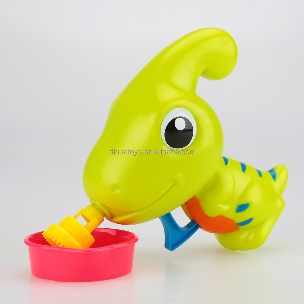 Bubble Fun Dip & Blow Soap Water Manual Bubble Gun , Friction Power Dinosaur Bubble Toy for Kids, Summer Outdoor