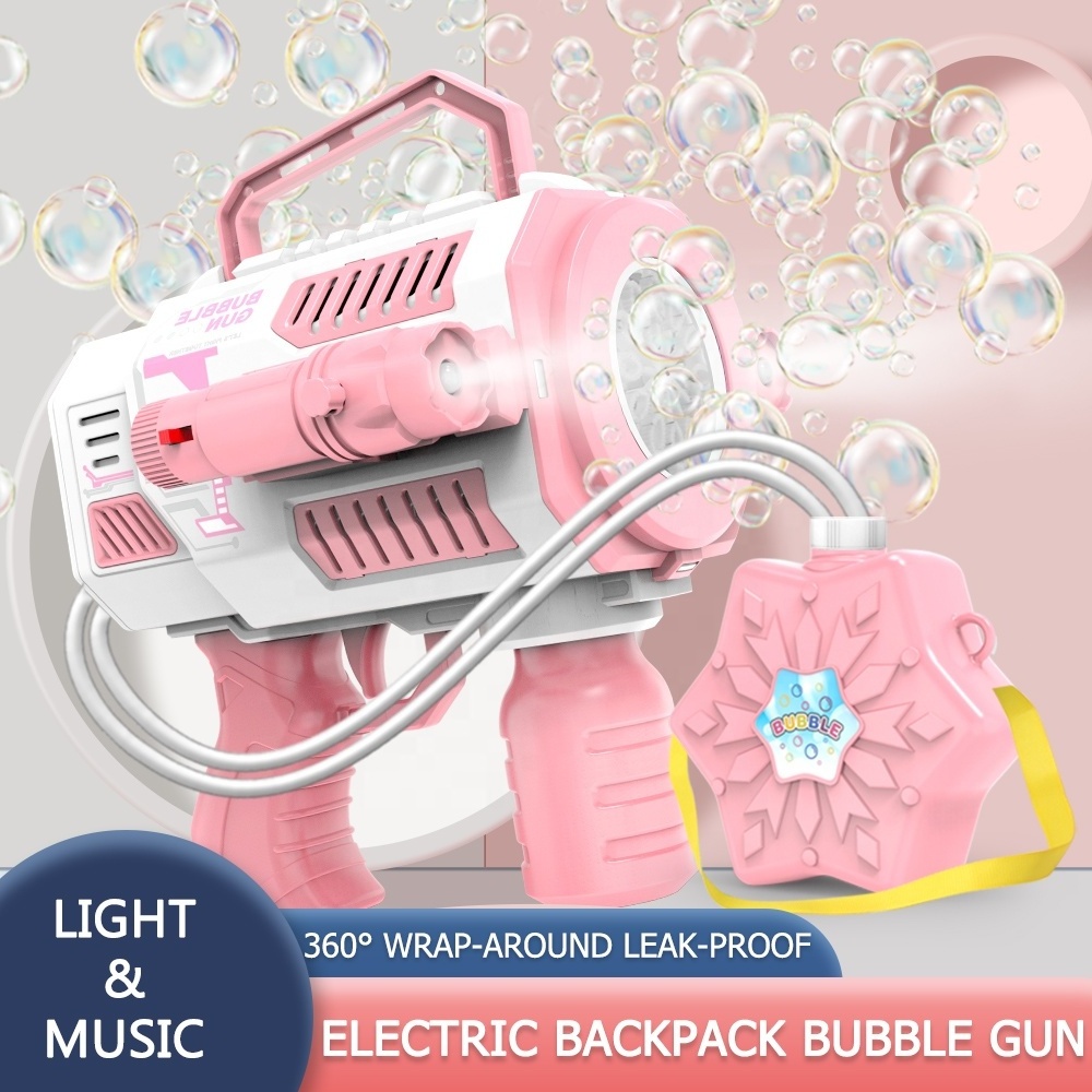 Juguetes De Burbujas 12-Hole Electric Bubbles Gun Kids Outdoor Summer Portable Large Capacity Backpack Bubble Gun No Leak