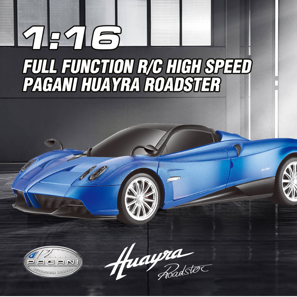 PNC Toy 1/16 2.4 Ghz RC Pagani Huayra Roadster Official Licensed Vehicle Remote Control Sport Car Toy for Kids,Blue,Red-12 KM