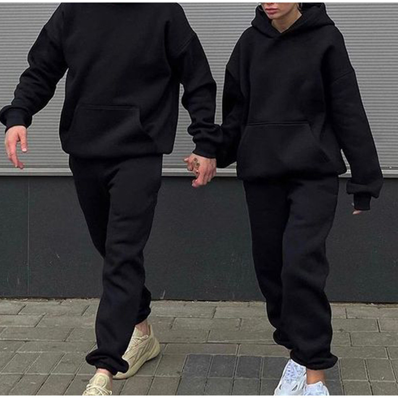 2023 Unisex Sweatsuit 2 Piece Set Women men Jogging Suits Wholesale Winter Fleece Sports Two Piece Pants Set Tracksuits