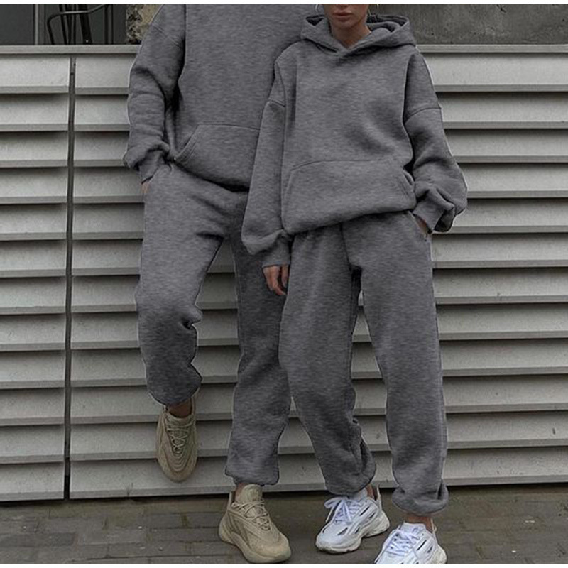 2023 Unisex Sweatsuit 2 Piece Set Women men Jogging Suits Wholesale Winter Fleece Sports Two Piece Pants Set Tracksuits