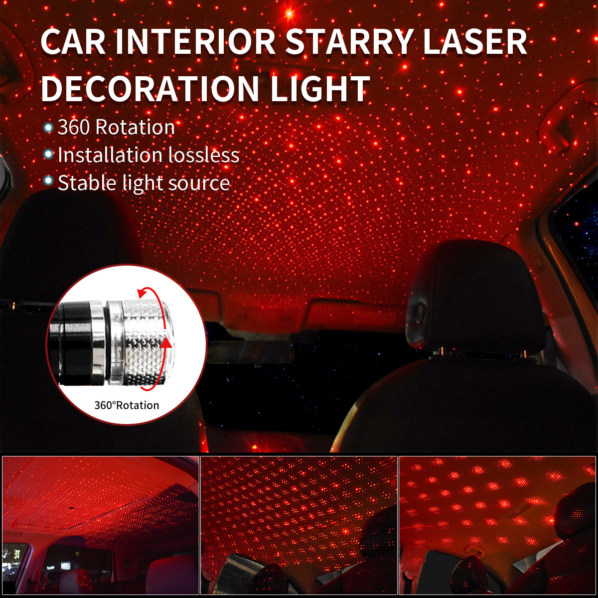 Star Projector Car Roof Light Adjustable Romantic Car Interior Lights Portable USB Night Light for Car Ceiling Bedroom decor