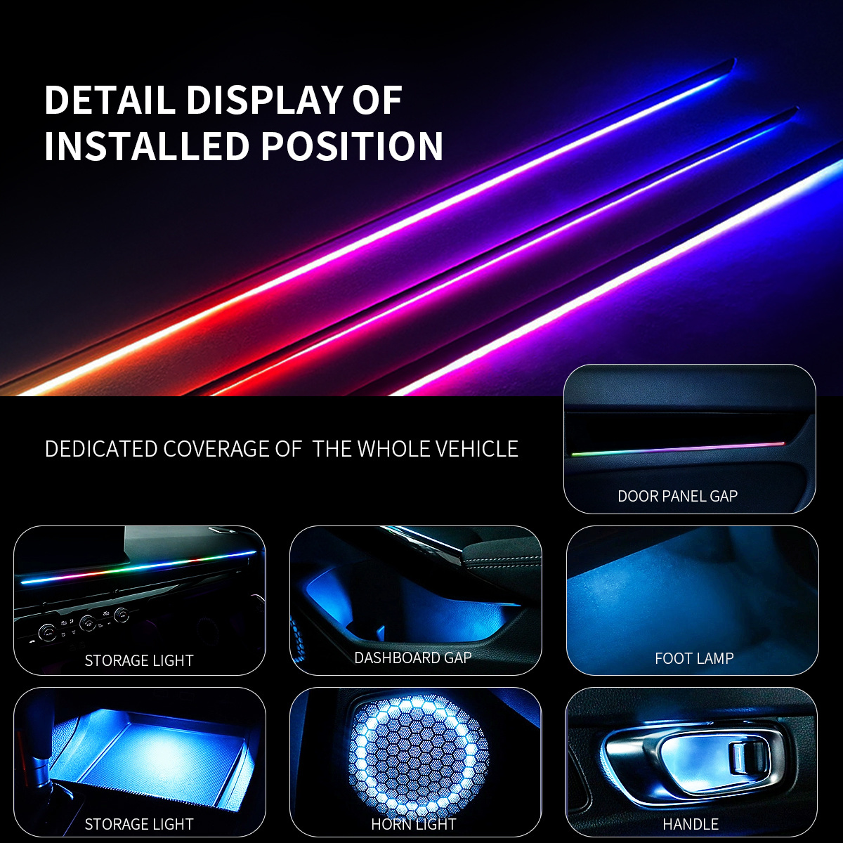 Others Car Light Accessories Symphony Ambient Light Led Car Interior Decoration Atmosphere 22 in 1 RGB Ambient Car Led Lights