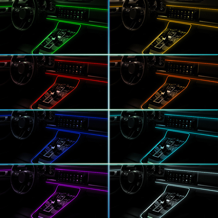 car accessories interior decorate atmosphere light 12V RGB LED fiber optic car led strips app ambient light in car