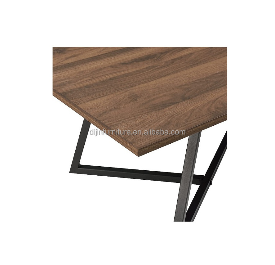 Cheap Simple Design Large Home Cafe Table MDF Top Living Room Furniture Coffee Table with Metal Legs