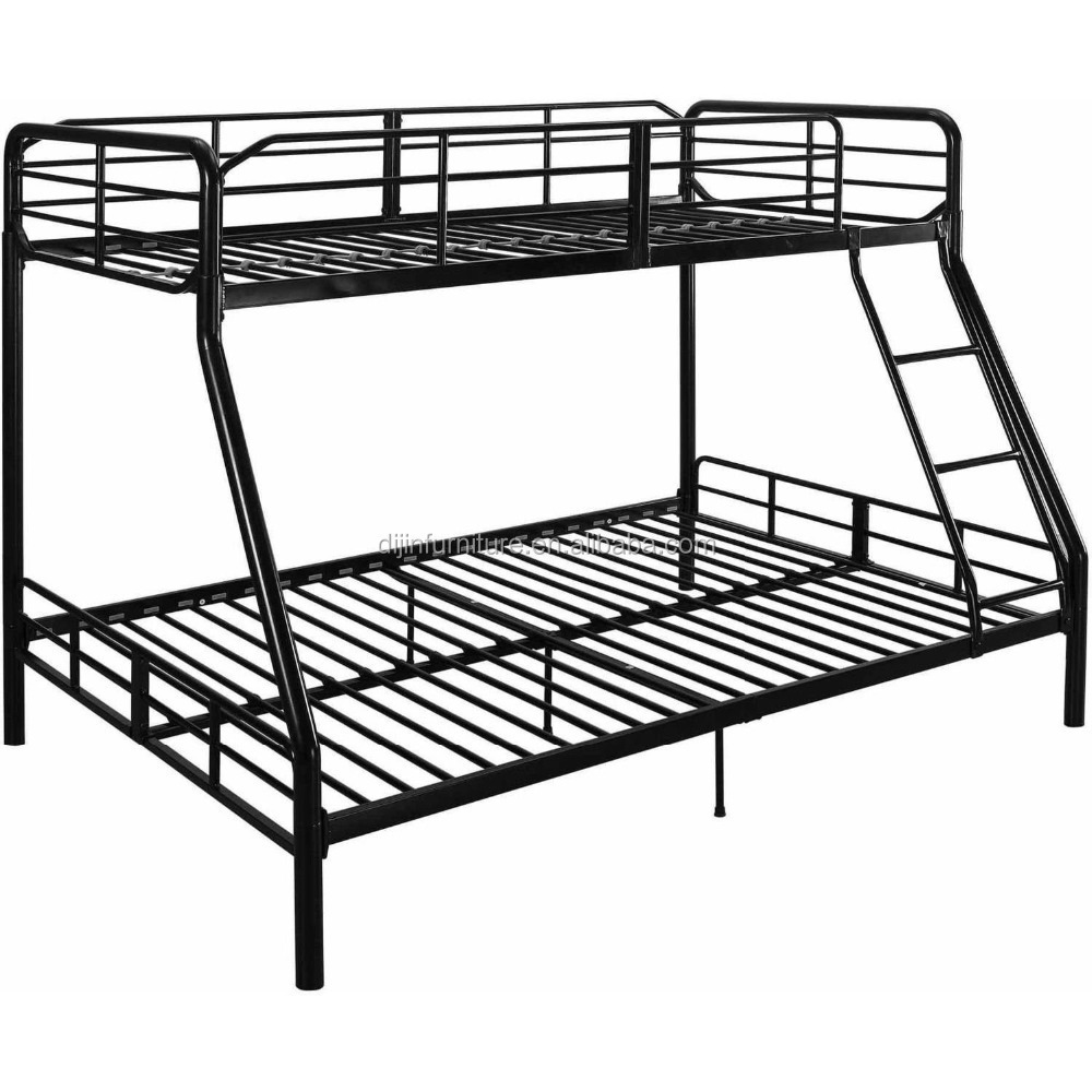 Black Bunk Bed Twin Over Full Metal Kids Bedroom Furniture