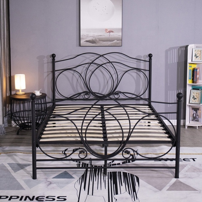 royal adult princess metal double bed designs apartment bedroom hotel frame wrought iron bed