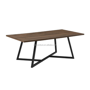 Cheap Simple Design Large Home Cafe Table MDF Top Living Room Furniture Coffee Table with Metal Legs