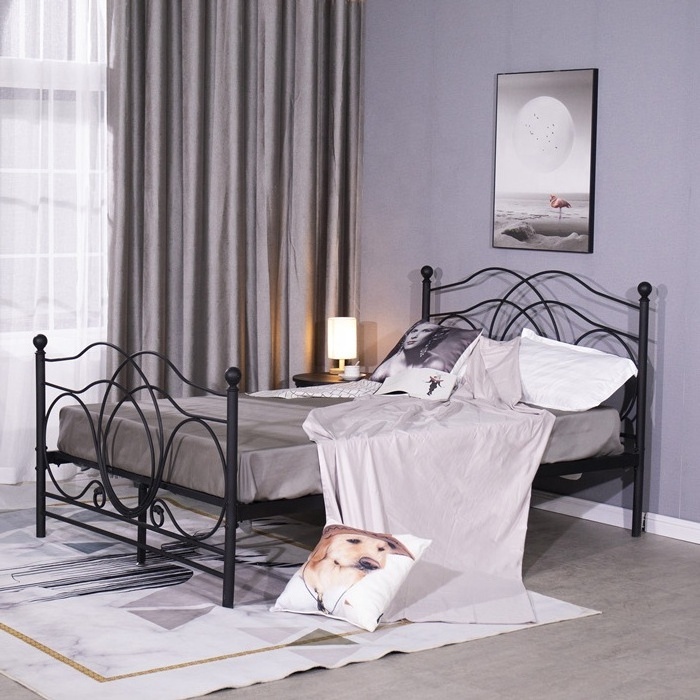 royal adult princess metal double bed designs apartment bedroom hotel frame wrought iron bed